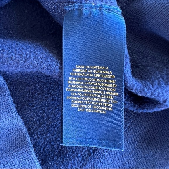 Polo Ralph Lauren Crewneck Logo Sweatshirt Unisex Kids Size 5 Blue Yellow GUC - Picture 6 of 6